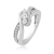 3-stone diamond bypass ring in white gold