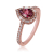 Pear Rhodolite Garnet & 1/3 ct. tw. Diamond Halo Ring in 10K Pink Gold