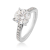 Round diamond white gold engagement ring