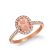 oval morganite and diamond pink gold ring
