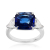 Cushion Sapphire & 7/8 ct. tw. Shield Cut Diamond 3-Stone Ring in Platinum 