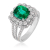 Cushion Emerald & 1-1/7 ct. tw. Diamond Scalloped Halo Ring in 18K White Gold