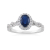 oval sapphire and diamond white gold ring