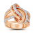 Diamond multirow knot ring in pink gold