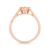 Diamond pear-shaped cluster engagement ring in pink gold