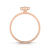 Clover-shaped diamond cluster milgrain engagement ring in pink gold