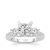 Princess cut and round diamond engagement ring in white gold