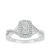 white gold diamond halo promise ring with miracle plates and milgrain detailing