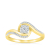yellow gold diamond cluster bypass promise ring