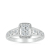 white gold diamond cluster promise ring with milgrain detailing and openwork shank