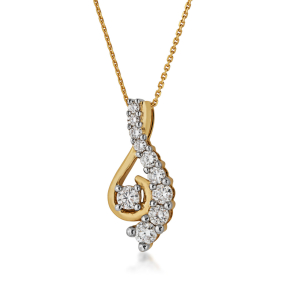 Journey Collection 3/8 ct. tw. Diamond Twist Pendant in 10K Yellow Gold - 2460900380Y-R8@