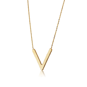 Ladies' 'V' Shaped Fashion Pendant in 10K Yellow Gold - TRF039408Y17@