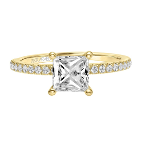Artcarved Classic 1/4 ct. tw. Princess Cut Diamond Semi-Mount Engagement Ring in 14K Yellow Gold - 31-V544CCY-E.00-14KY