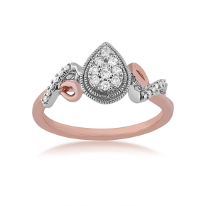 I Promise 1/6 ct. tw. Pear-Shaped Cluster Diamond Promise Ring in 10K White and Pink Gold - RP-2068I78-0T6C