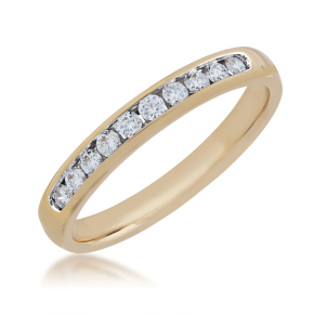 1/4 ct. tw. Round Brilliant Channel Set Diamond Anniversary Band in 14K Yellow Gold