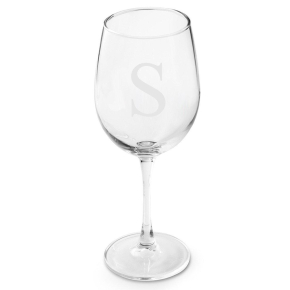 Personalized 19oz. White Wine Glasses Single Initial -GC408
