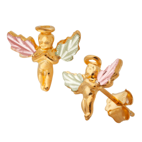 Black Hills Gold Ladies' Guardian Angel Earrings in 10K Yellow Gold - G-3249