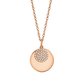 Pink gold diamond medallion pendant