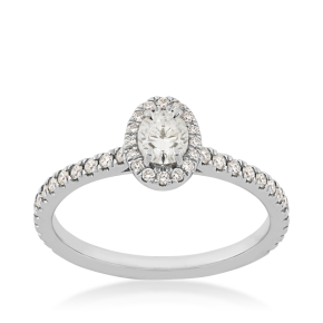 Forevermark Oval Diamond Halo Engagement Ring White Gold
