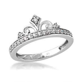 Enchanted Disney 1/5 ct. tw. Diamond Majestic Princess Tiara Ring in Sterling Silver - RG06026SWDSRD-SS