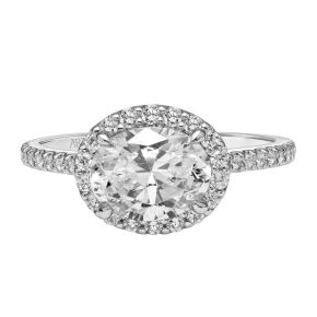 Artcarved Contemporary 3/8 ct. tw. Halo Semi-Mount Engagement Ring in 14K White Gold- 31-V848DVW-E.00-14KW
