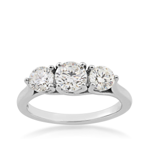 1-1/2 ct. tw. Classic Round Brilliant Diamond 3-Stone Anniversary Ring in 14K White Gold - 150R1868ZD