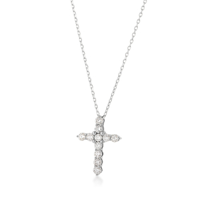 diamond white gold cross pendant