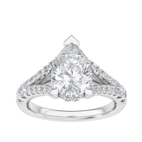 lab-grown pear diamond white gold engagement ring