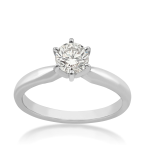 lab-grown diamond solitaire white gold engagement ring