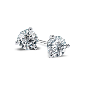 Noventa 1 ct. tw. Round Diamond Solitaire Earrings with Martini Setting in 14K White Gold - WHED3000NOV
