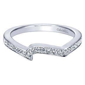 Gabriel & Co. 1/6 ct. tw. Diamond Pave 'Wave' Wedding Ring Enhancer in 14K White Gold - WB10013W44JJ-6.5