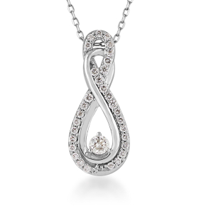 Diamond white gold double infinity pendant