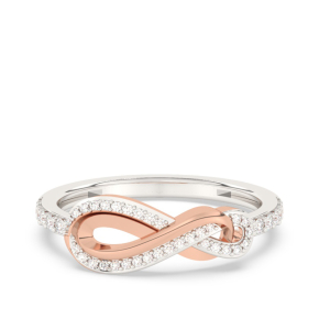 Infinite Love 1/4 ct. tw. Infinity Ring in 10K White & Pink Gold