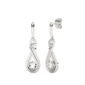 Infinite Love 3/8 ct. tw. Diamond Infinity Dangle Earrings in 10K White Gold