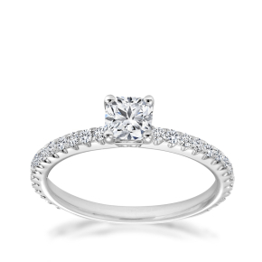 square cut diamond white gold engagement ring