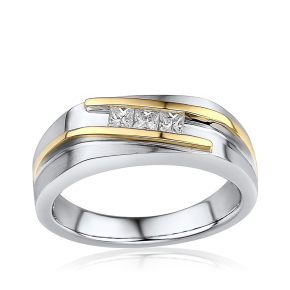 Men's 1/3 ct. tw. Diamond Ring in 10K White and Yellow Gold