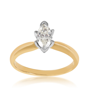 1/2 ct. tw. Marquise Diamond Solitaire Engagement Ring in 14K Yellow Gold