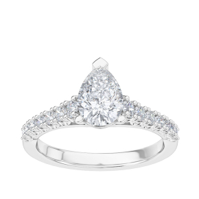 Adamante 1-1/3 ct. tw. Lab-Grown Pear Diamond Engagement Ring in 14K White Gold
