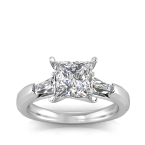 Lab-Grown Princess Cut Diamond Engagement Ring in 14K White Gold