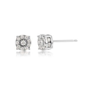 1/2 ct. tw. Diamond Cluster Stud Earrings in 10K White Gold