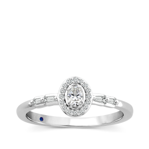 Amaura 1/5 ct. tw. Oval Diamond Halo Promise Ring in 10K White Gold