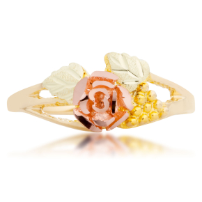Ladies' Black Hills Gold Rose Ring with Leaves & Grapes in 10K Yellow Gold - G 1100 