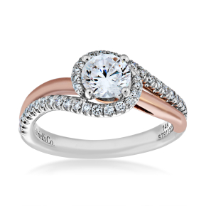 Gabriel & Co. 1/3 ct. tw. Diamond Wrap Semi-Mount Engagement Ring in 14K Pink and White Gold- ER10308R3T