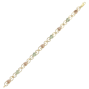 Black Hills Gold Ladies' Filigree Inspired Link Bracelet with Lobster Clasp in 10K Yellow Gold - G-C8085