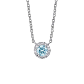 Lightbox Lab-Grown Diamond 1/2ct. tw. Halo Pendant in 10KT White Gold - PD102028