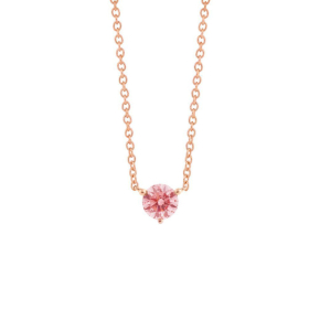 Lightbox Lab-Grown Diamond 1/2ct. Round Pink Solitaire Pendant in 10KT Rose Gold - PD102040