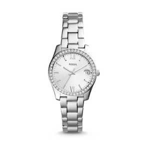 Fossil Ladies' Scarlette Three-Hand Date Stainless Steel Watch- ES4317