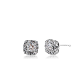 Adamante 1 ct. tw. Lab-Grown Diamond Halo Earrings in 10K White Gold - LGAEF5175HSI2J0W@100