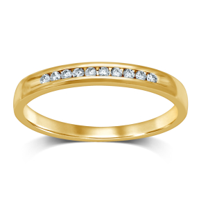1/10 ct. tw. Channel Set Diamond Anniversary Band in 10K Yellow Gold -UFOX6261-10KY