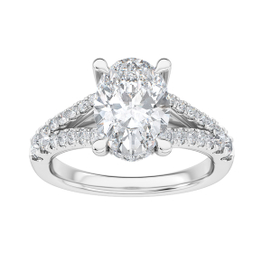 Adamante 2-3/4 ct. tw. Oval Lab-Grown Diamond Engagement Ring in 14K White Gold - ARE15466HS114W-275
